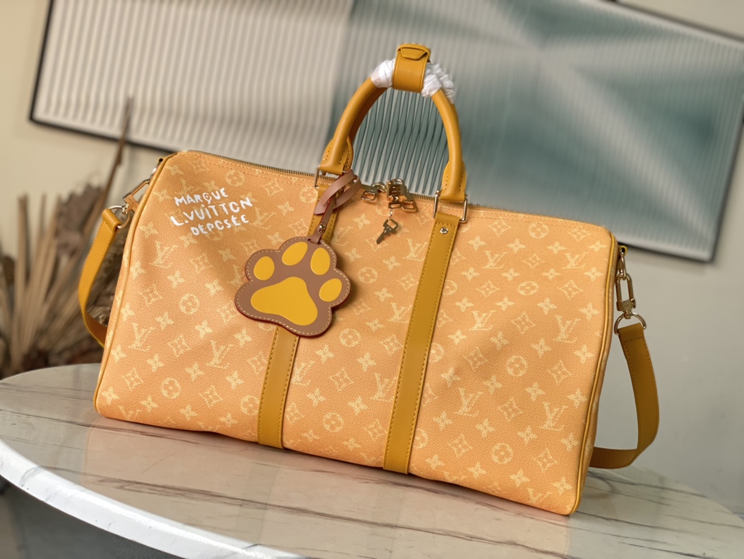 Bagsaaa L0vis Vvtt0n M12880 Keepall Bandoulière 45 Yellow - 45 x 27 x 20 cm