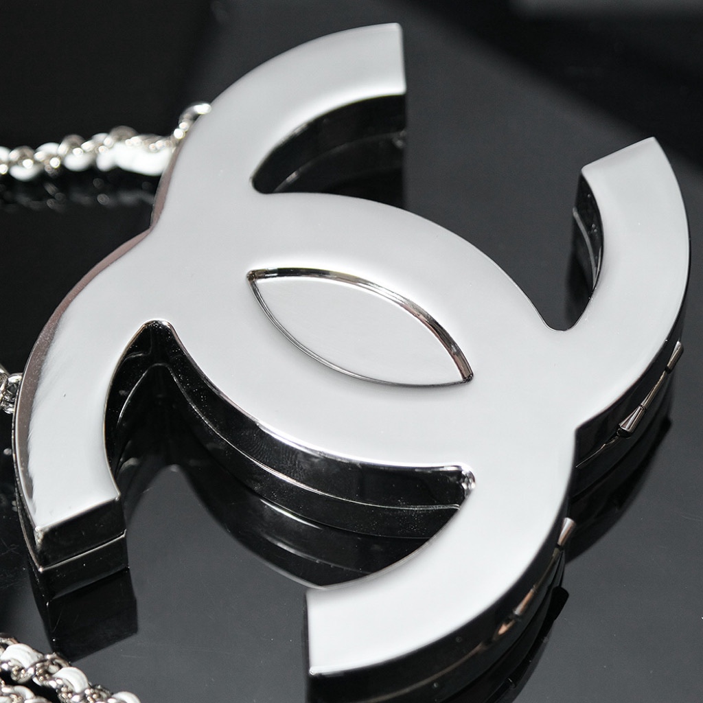 Bagsaaa Ch**el Long Necklace Silver ABE814