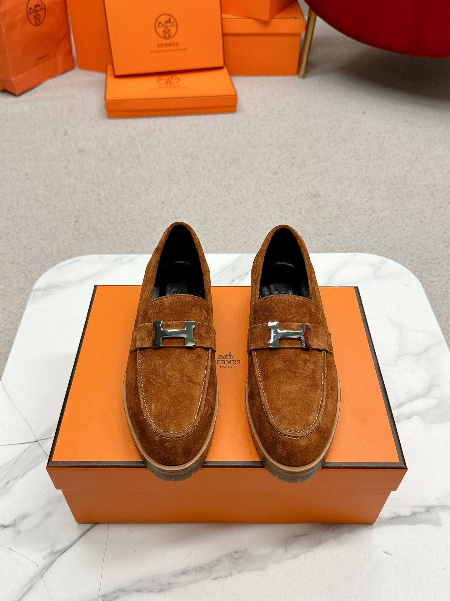 Bagsaaa H**me5 Faubourg loafer brown suede