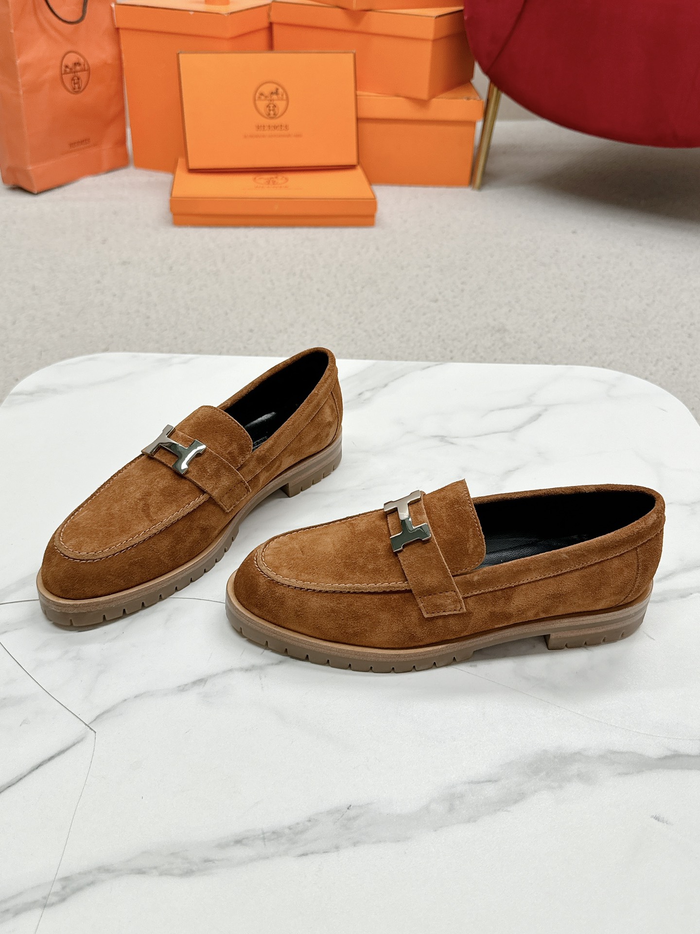 Bagsaaa H**me5 Faubourg loafer brown suede