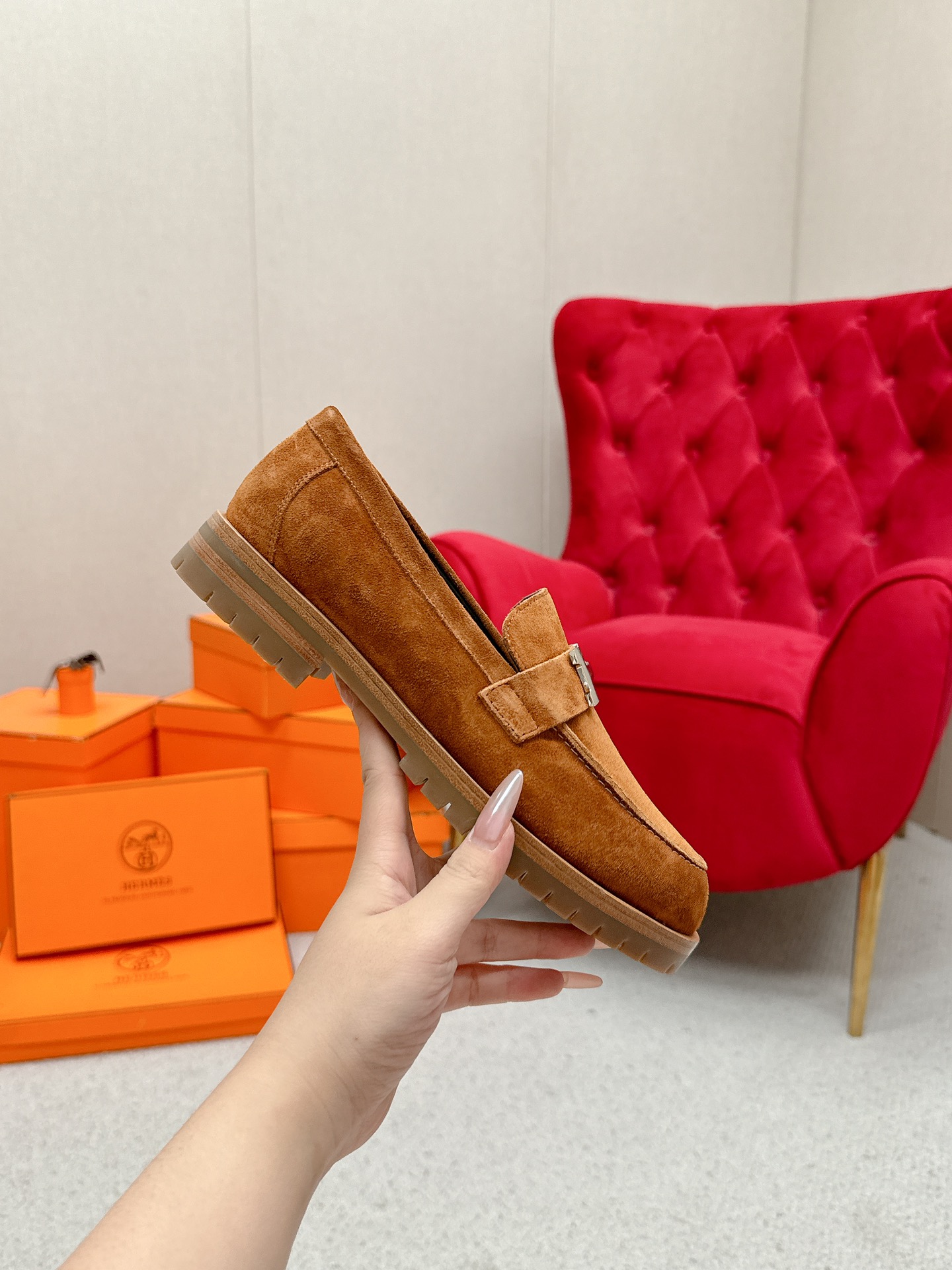 Bagsaaa H**me5 Faubourg loafer brown suede