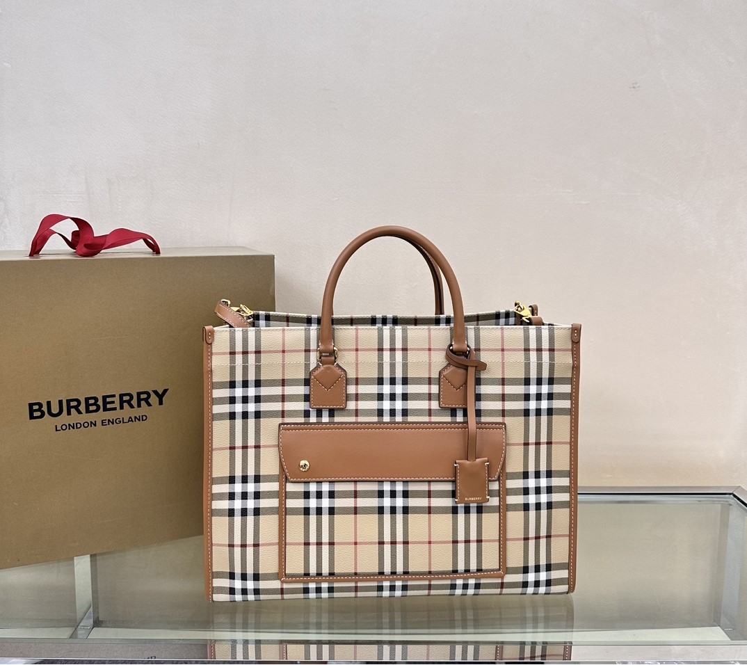 Bagsaaa Bv*b*rry Medium Freya Tote Beige - 40 x 16 x 30cm