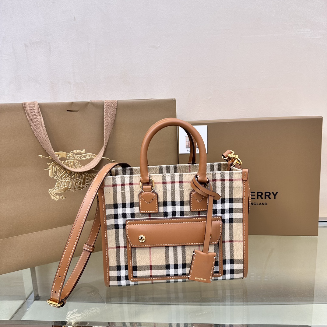 Bagsaaa Bv*b*rry Mini Freya Tote Beige - 23 x 8 x 19cm