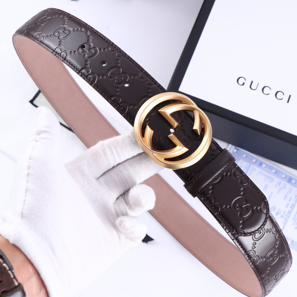 Bagsaaa Gvc*1 Brown Belt & Gold 4cm