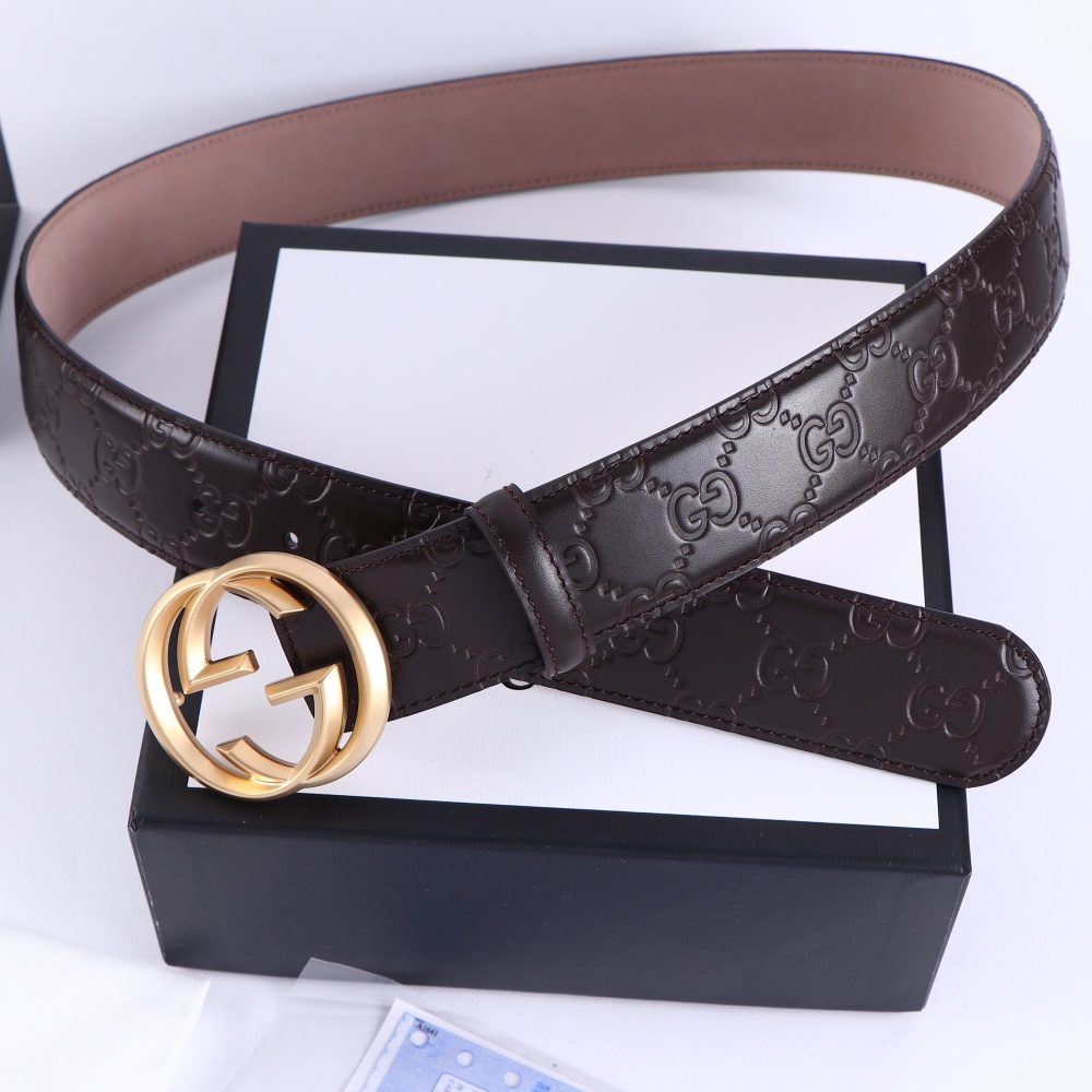Bagsaaa Gvc*1 Brown Belt & Gold 4cm