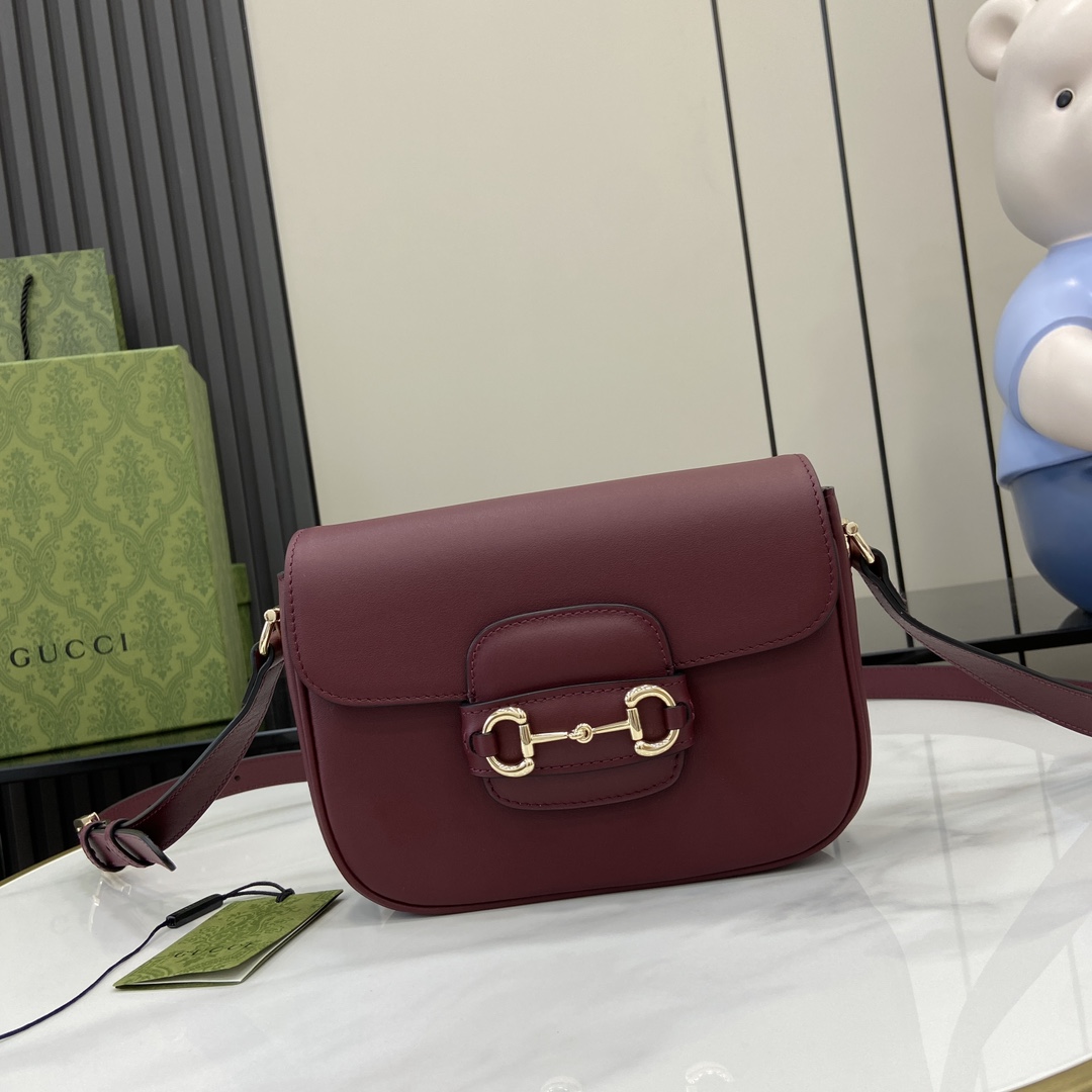 Bagsaaa Gvc*1 Horsebit 1955 mini shoulder bag 815205 Red - 20 x 14.5 x 5 cm