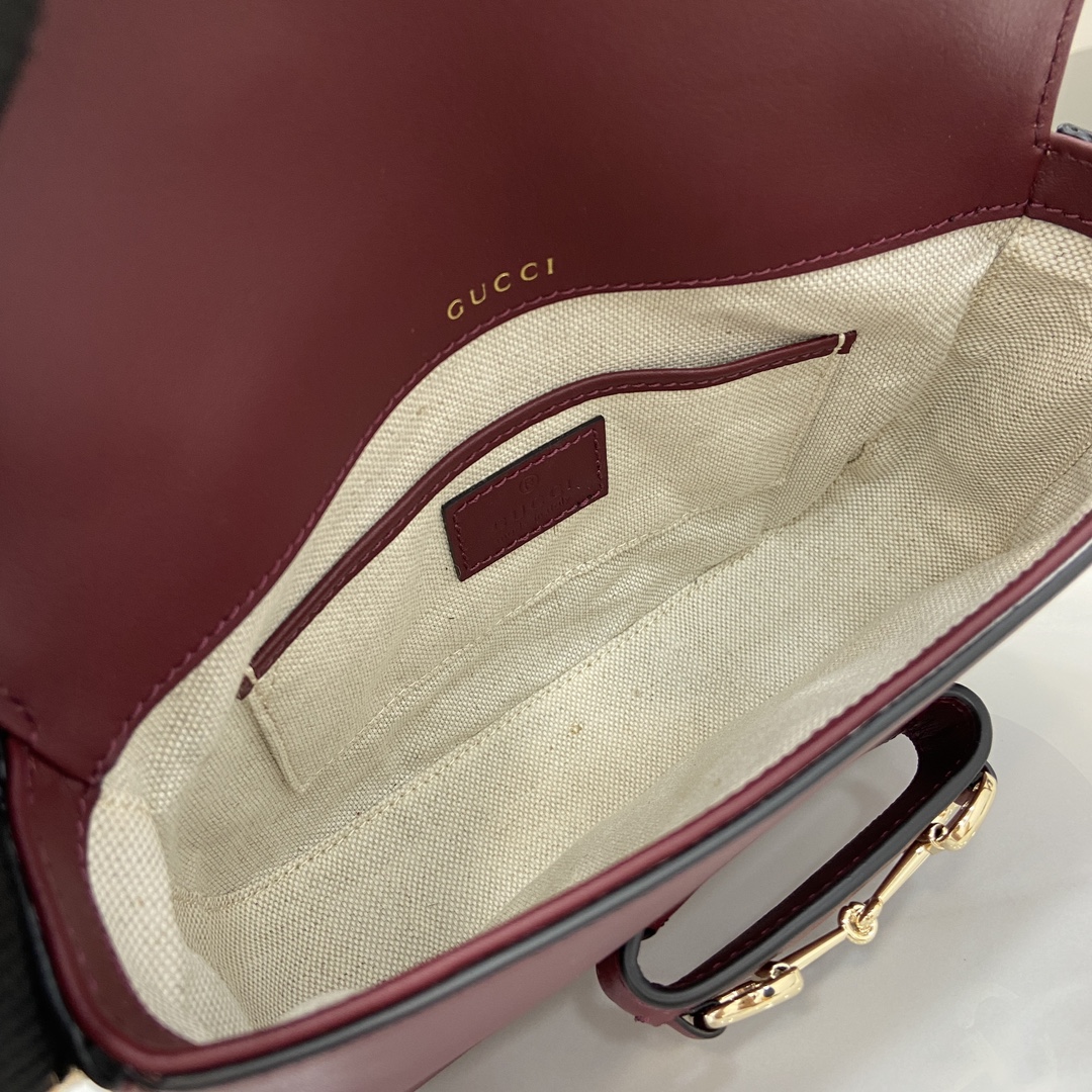 Bagsaaa Gvc*1 Horsebit 1955 mini shoulder bag 815205 Red - 20 x 14.5 x 5 cm