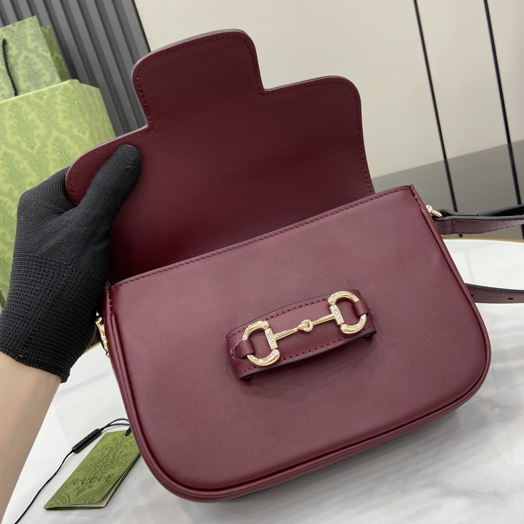 Bagsaaa Gvc*1 Horsebit 1955 mini shoulder bag 815205 Red - 20 x 14.5 x 5 cm