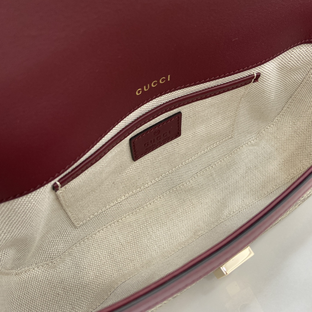 Bagsaaa Gvc*1 Horsebit 1955 small top handle bag 815206 Red & Beige - 22cm