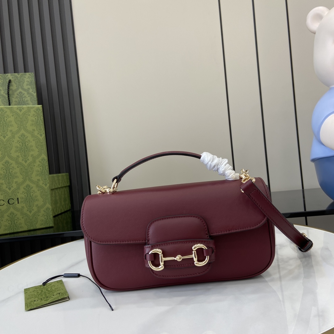 Bagsaaa Gvc*1 Horsebit 1955 small top handle bag 815206 Red - 22cm