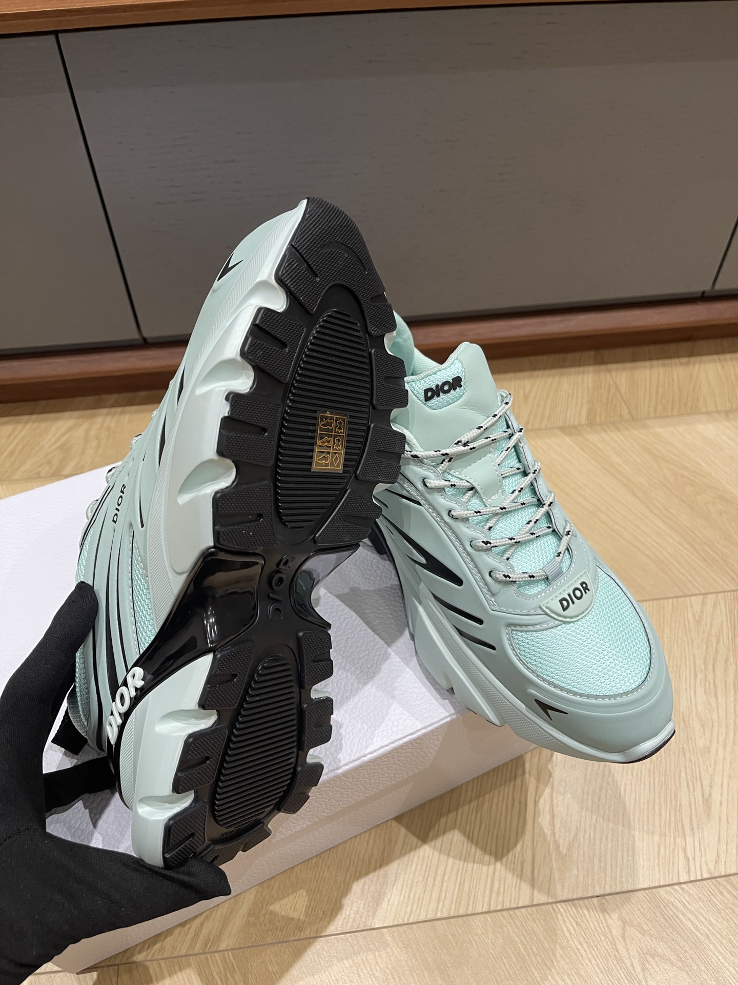 Bagsaaa D10r B44 Blade Sneaker Light Green Technical Mesh and Technical Fabric