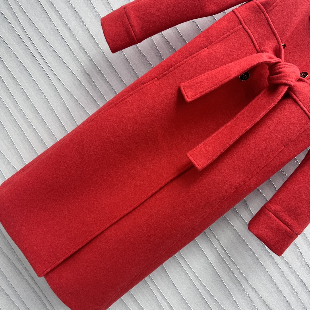Bagsaaa Va1e*ntin0 Compact Drap Coat Red