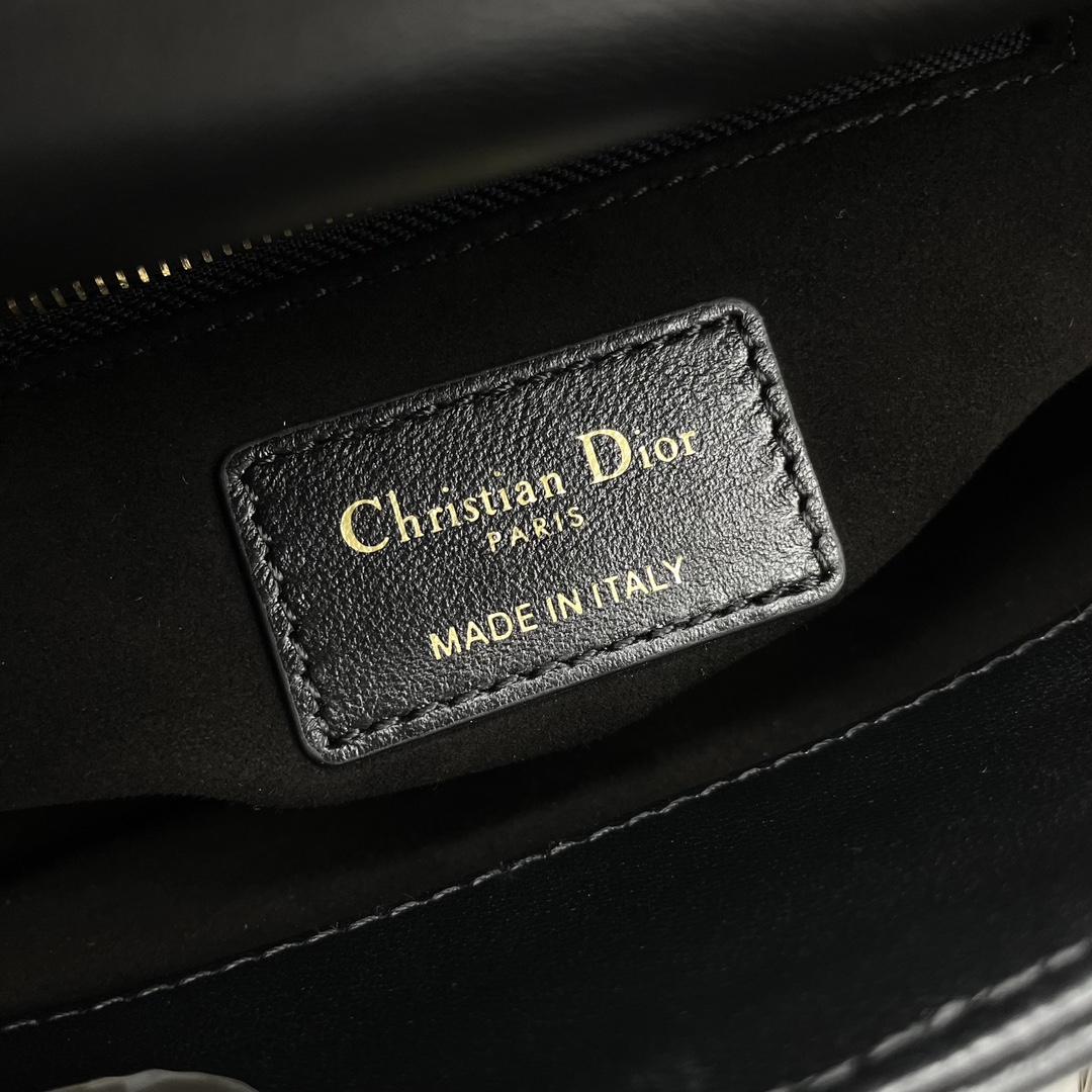 Bagsaaa Mini Lady D10r Bag Black Cannage Lambskin - 17 x 15 x 7 cm
