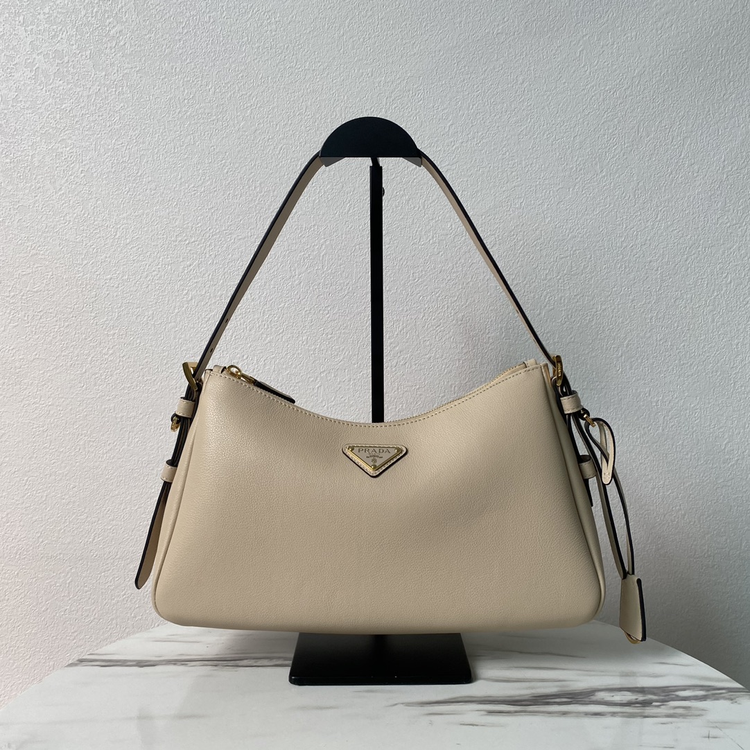 Bagsaaa Pra*a Aimée medium leather shoulder bag beige - 31*18*10cm