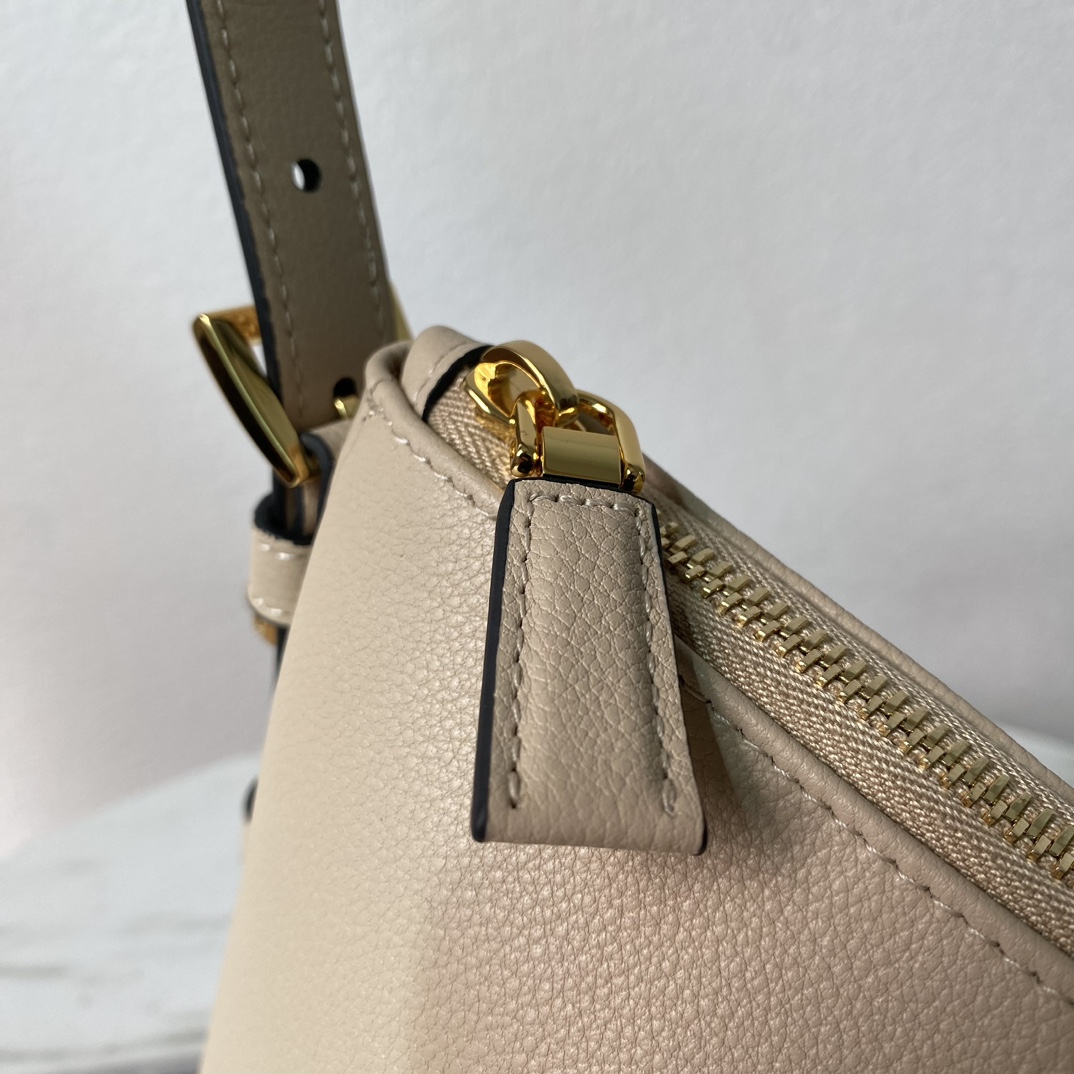 Bagsaaa Pra*a Aimée medium leather shoulder bag beige - 31*18*10cm