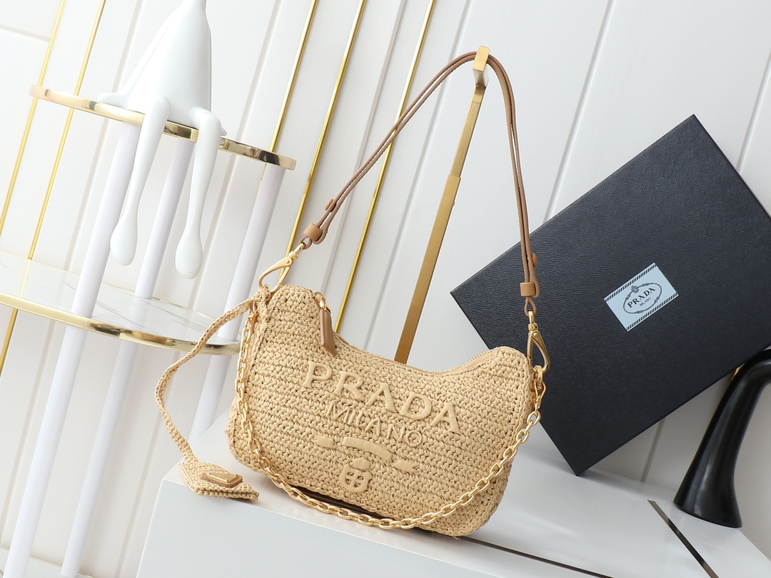 Bagsaaa Pra*a Re-edition crochet mini-bag 1BC204 - 22x18x6 cm