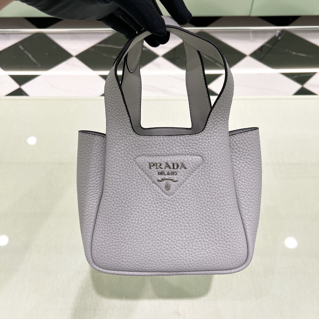 Bagsaaa Pra*a Leather mini bag 1BA349 gray - 18cm