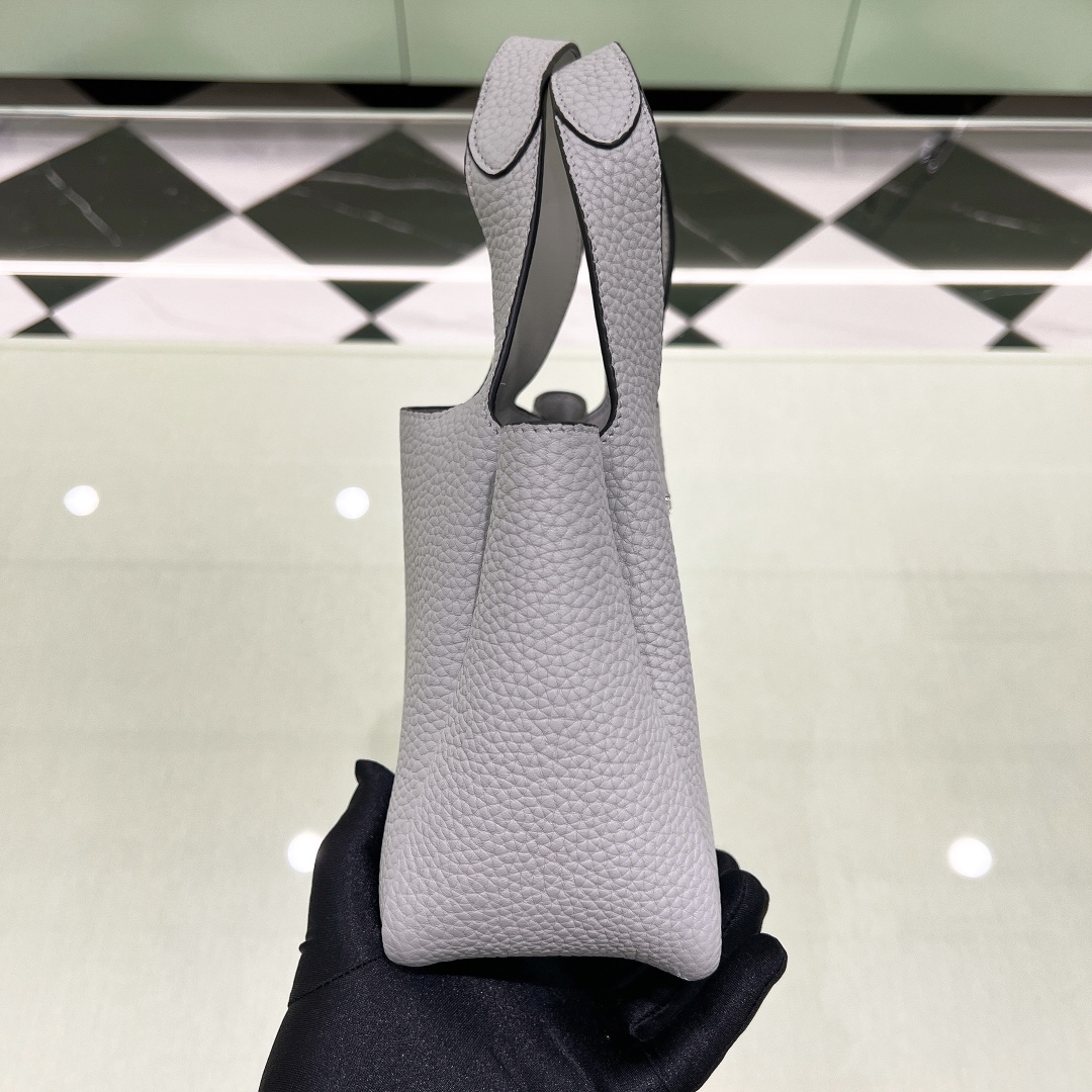 Bagsaaa Pra*a Leather mini bag 1BA349 gray - 18cm