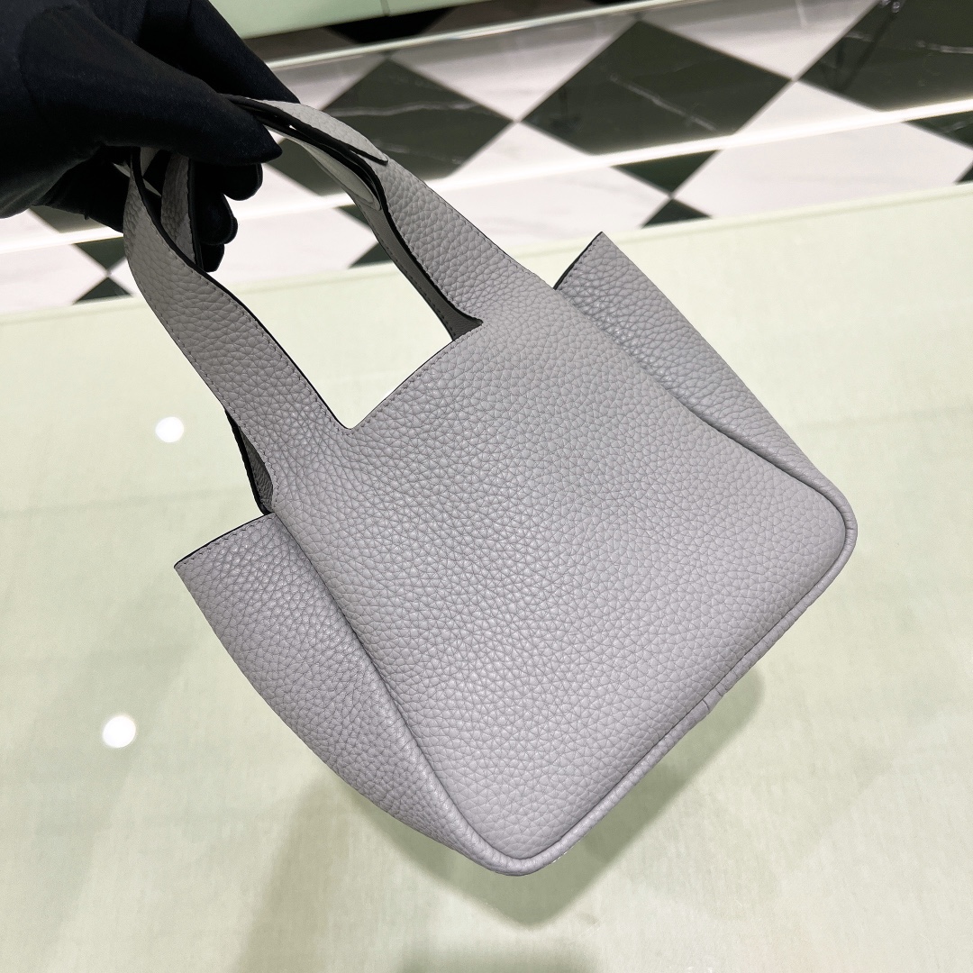 Bagsaaa Pra*a Leather mini bag 1BA349 gray - 18cm