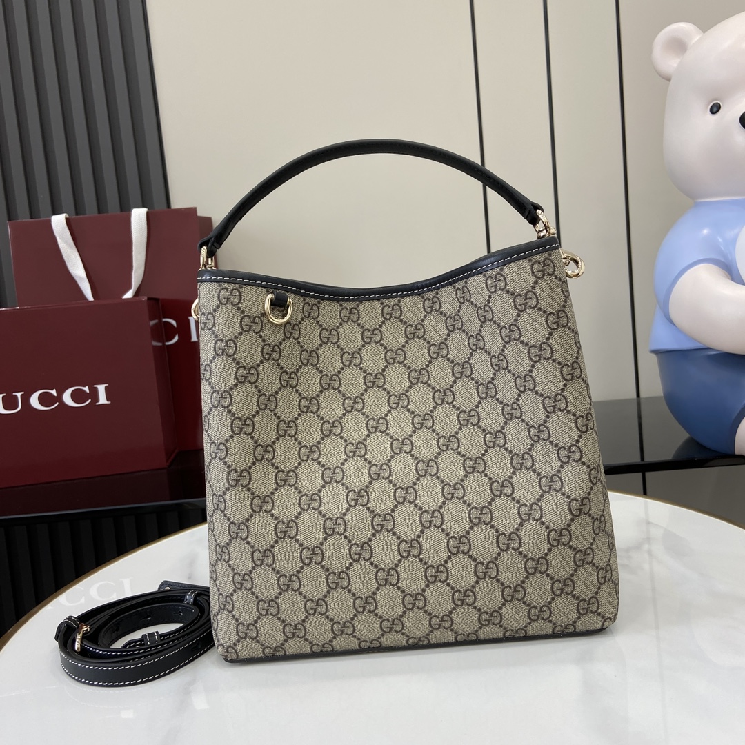 Bagsaaa Gvc*1 GG Emblem small shoulder bag 815103 beige & black - 25 x 25 x 15.5cm