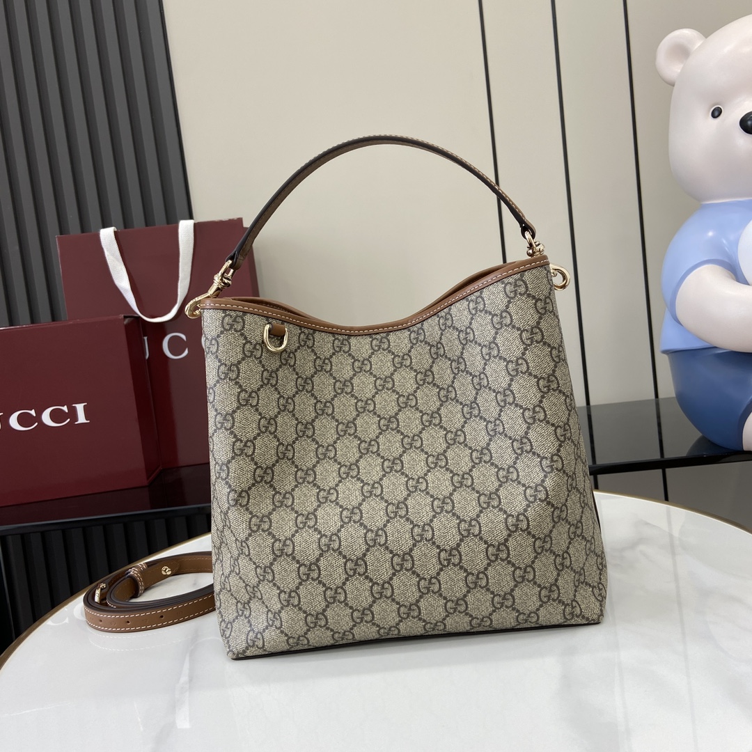 Bagsaaa Gvc*1 GG Emblem small shoulder bag 815103 beige & brown - 25 x 25 x 15.5cm