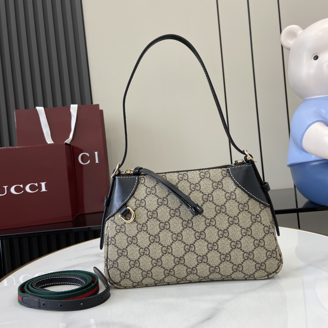 Bagsaaa Gvc*1 GG Emblem Small Shoulder Bag 815218 beige & black - 24.5x16x6cm