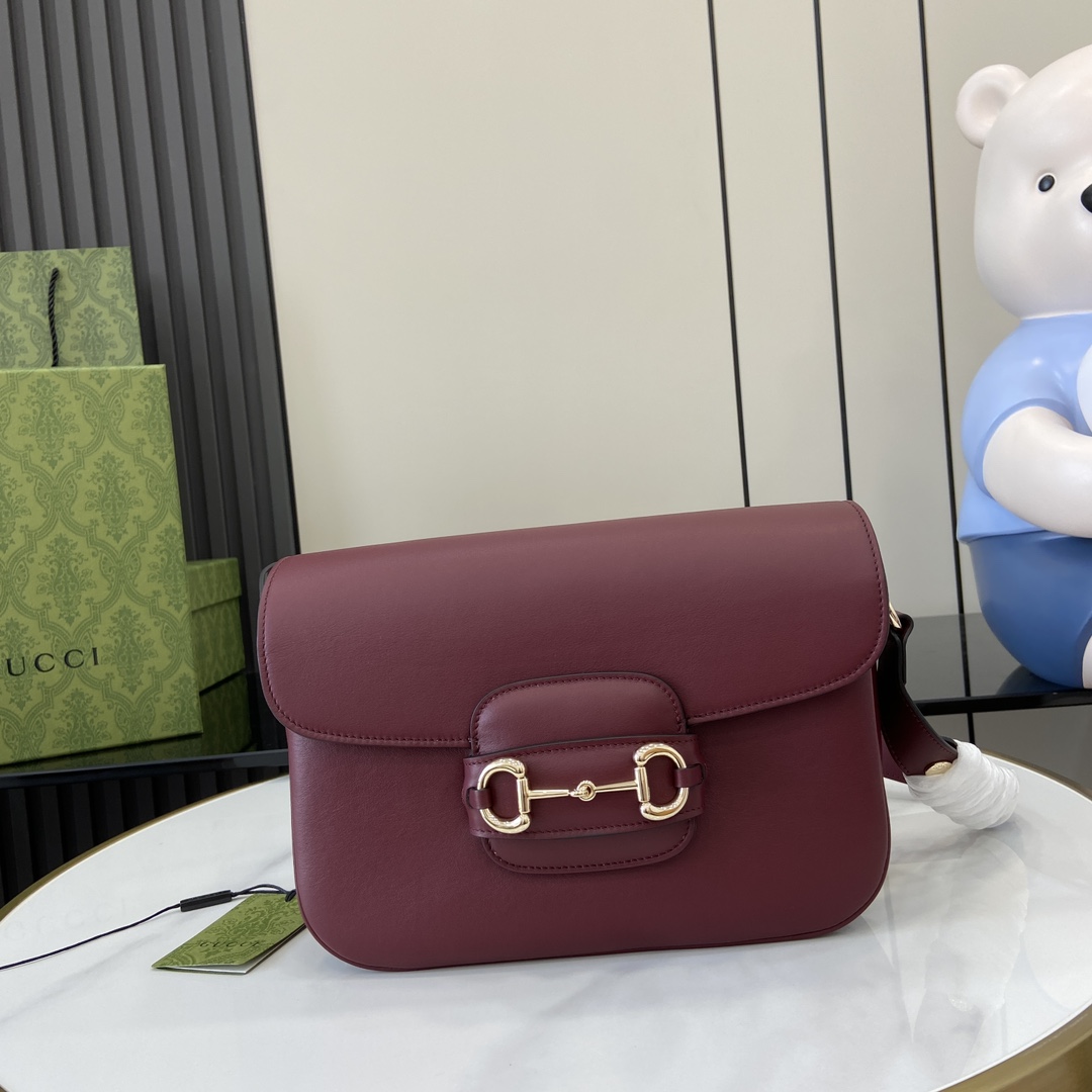 Bagsaaa Gvc*1 Horsebit 1955 small shoulder bag 815178 red - 26x17.5x10 cm