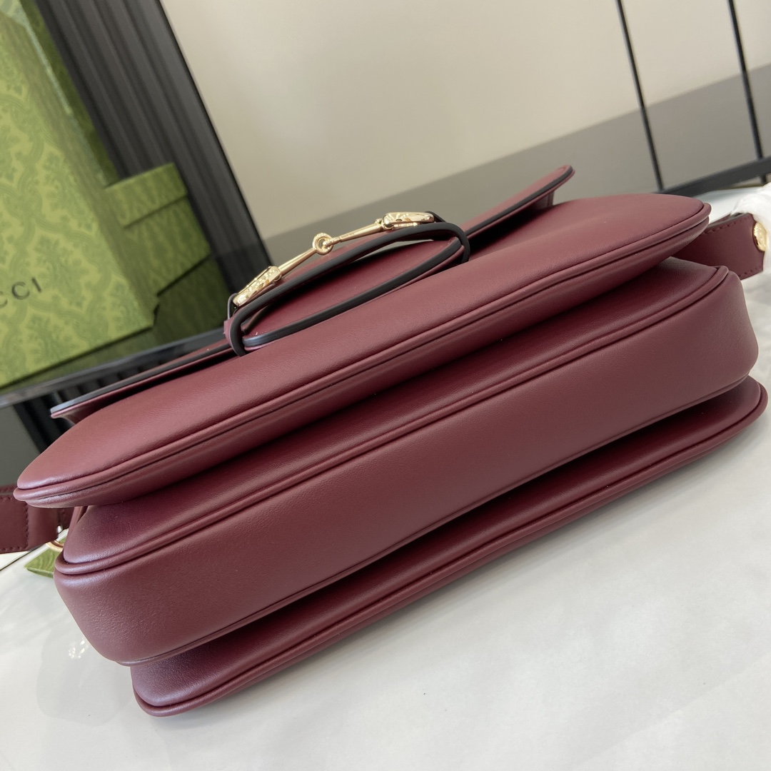 Bagsaaa Gvc*1 Horsebit 1955 small shoulder bag 815178 red - 26x17.5x10 cm