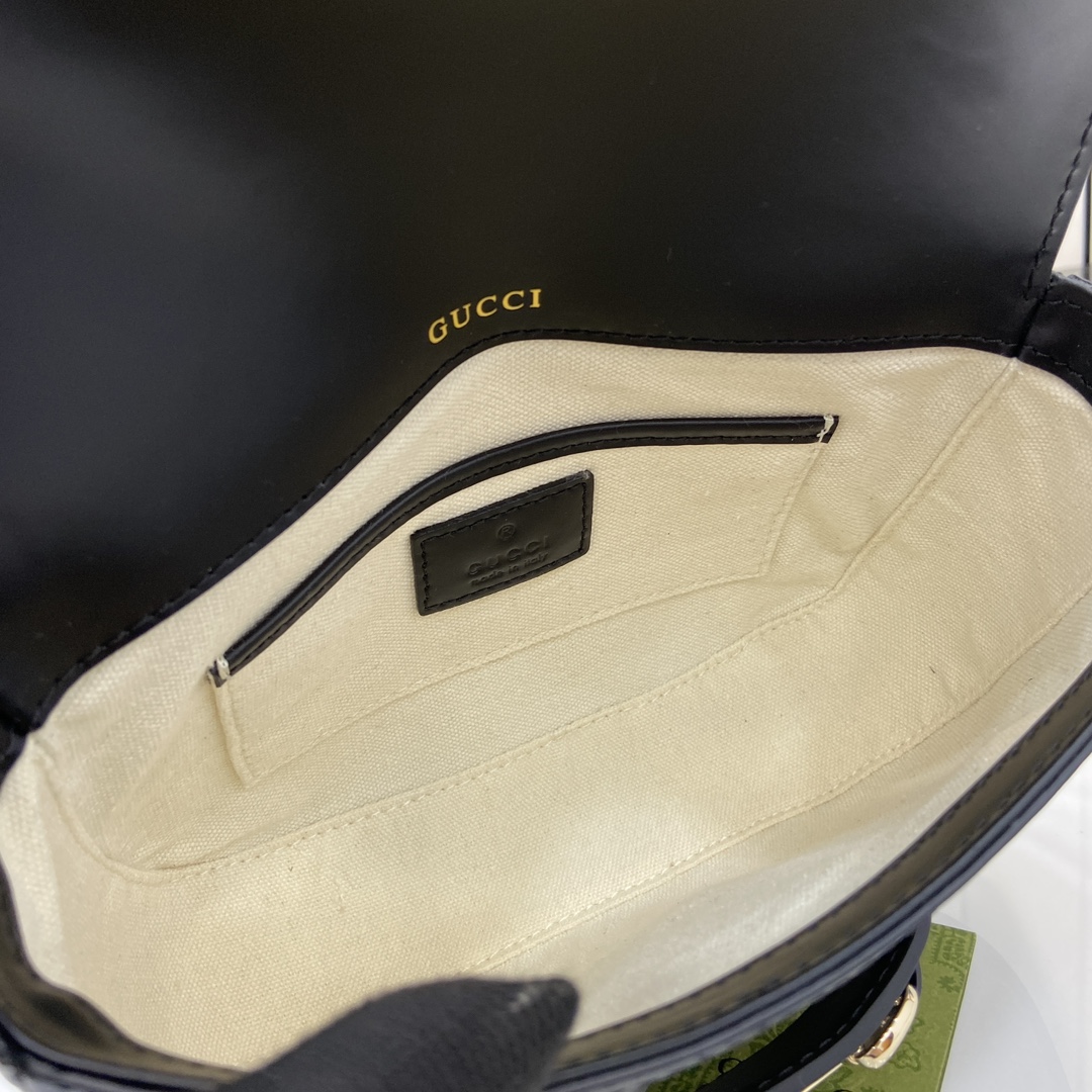 Bagsaaa Gvc*1 Horsebit 1955 mini shoulder bag 815205 Beige & Black - 20 x 14.5 x 5 cm