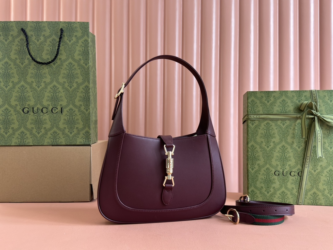 Bagsaaa Gvc*1 Jackie 1961 small shoulder bag 810232 red smooth leather - 27.5x19x4cm