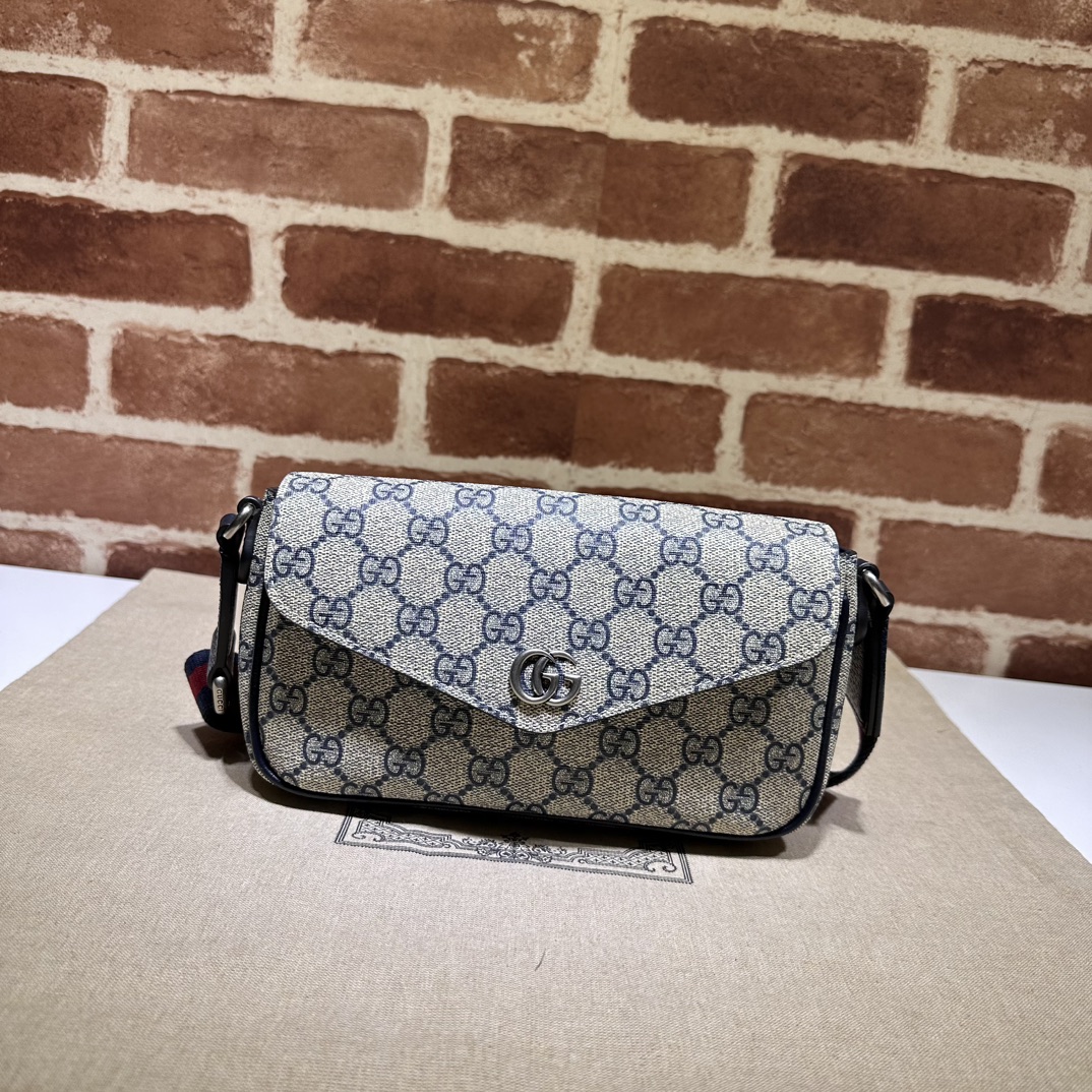 Bagsaaa Gvc*1 Ophidia mini bag 764961 beige & blue - 13x22x4 cm