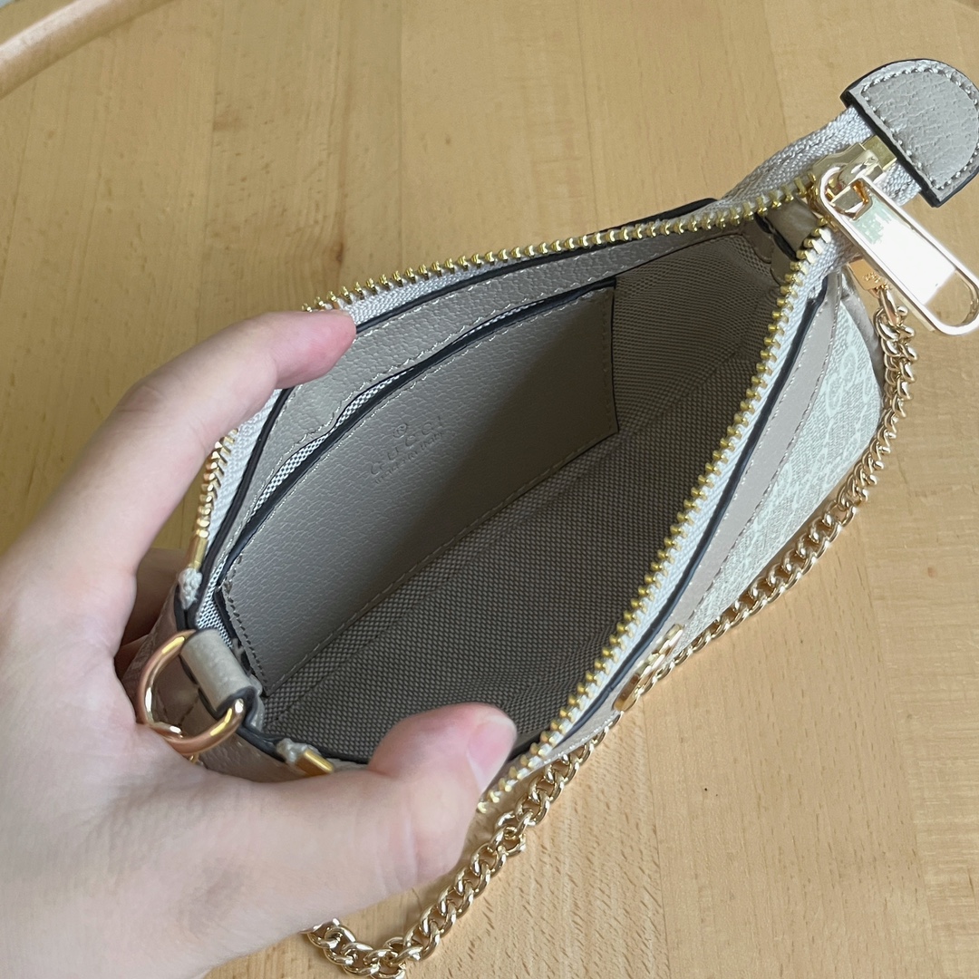 Bagsaaa Gvc*1 Ophidia mini bag 764960 beige & white - 19cm