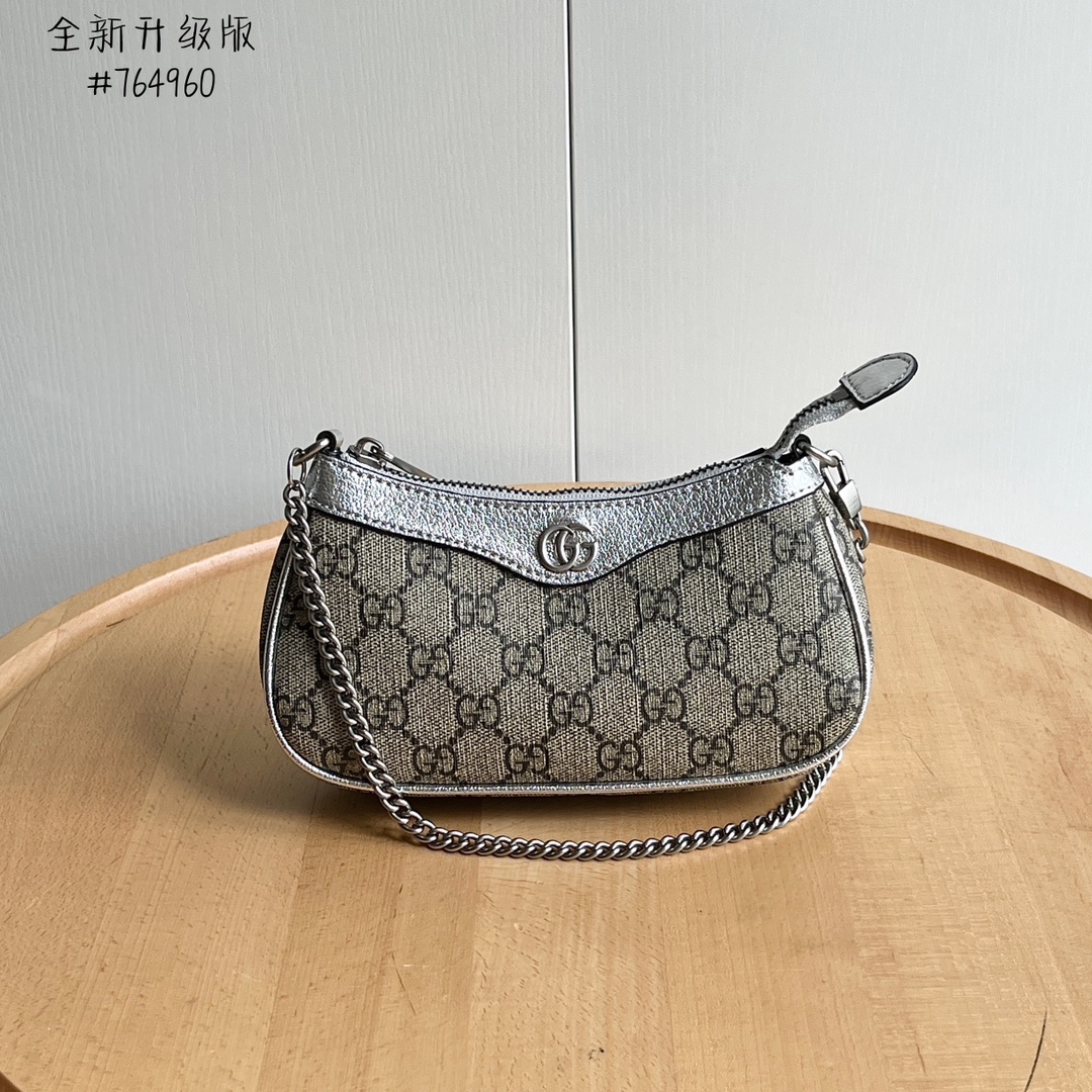 Bagsaaa Gvc*1 Ophidia mini bag 764960 beige & silver - 19cm