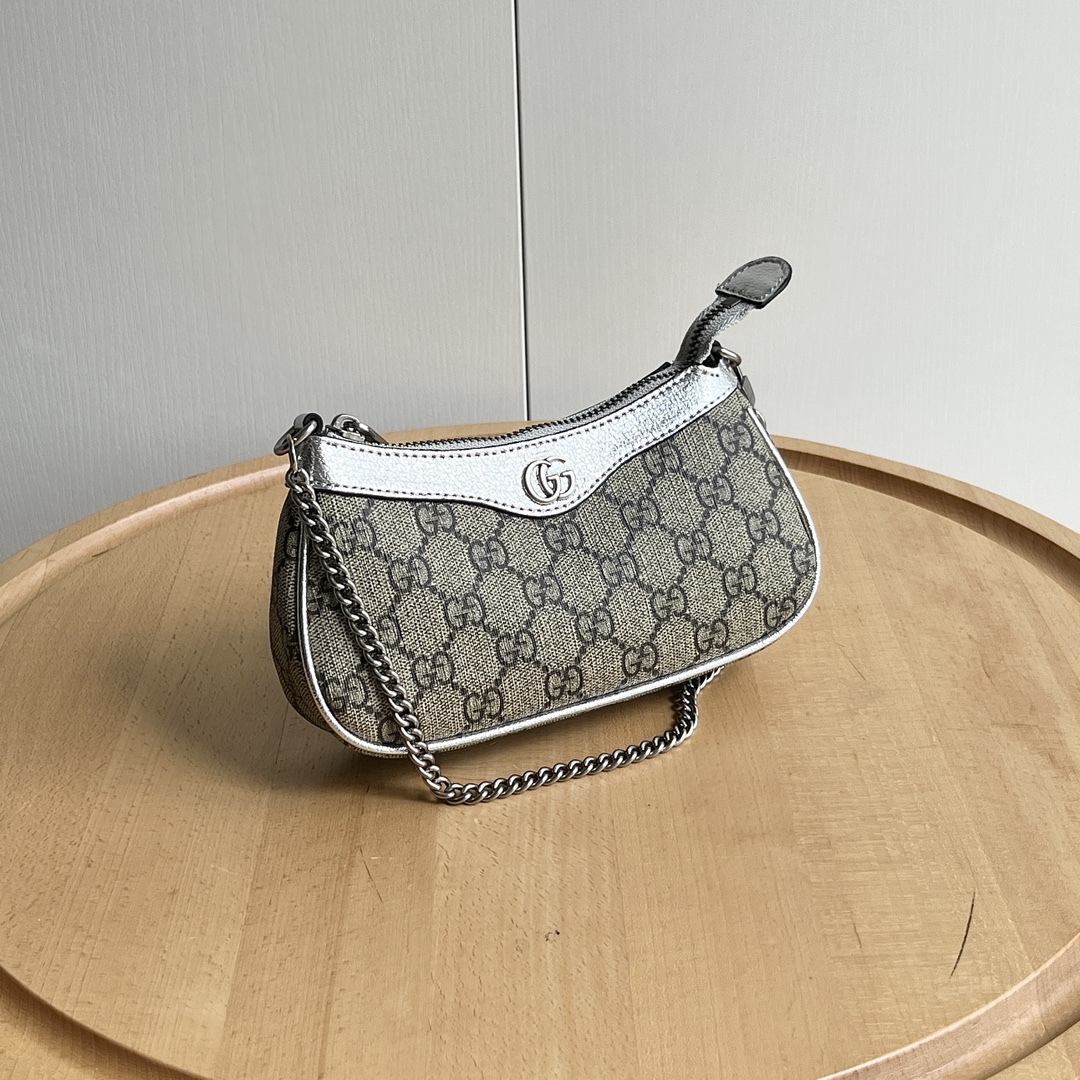 Bagsaaa Gvc*1 Ophidia mini bag 764960 beige & silver - 19cm