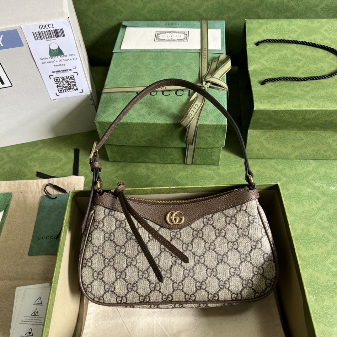 Bagsaaa Gvc*1 Ophidia small shoulder bag 735145 beige & brown - 25cm