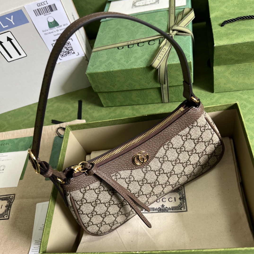 Bagsaaa Gvc*1 Ophidia small shoulder bag 735145 beige & brown - 25cm