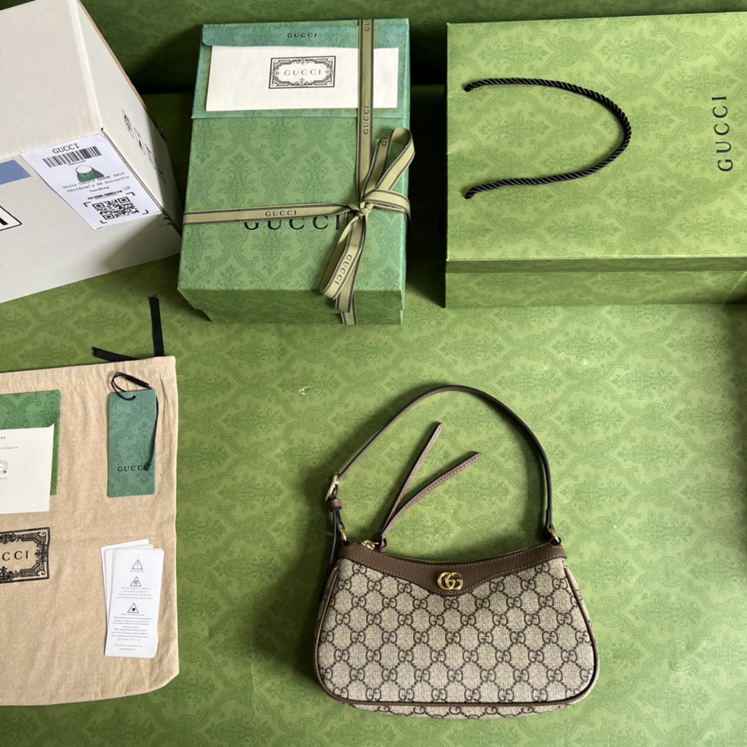 Bagsaaa Gvc*1 Ophidia small shoulder bag 735145 beige & brown - 25cm