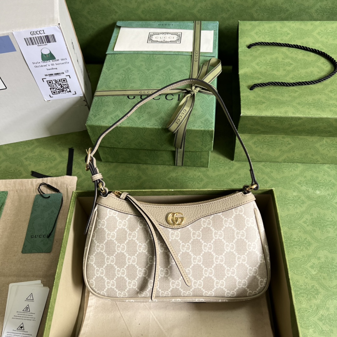 Bagsaaa Gvc*1 Ophidia small shoulder bag 735145 beige & white - 25cm