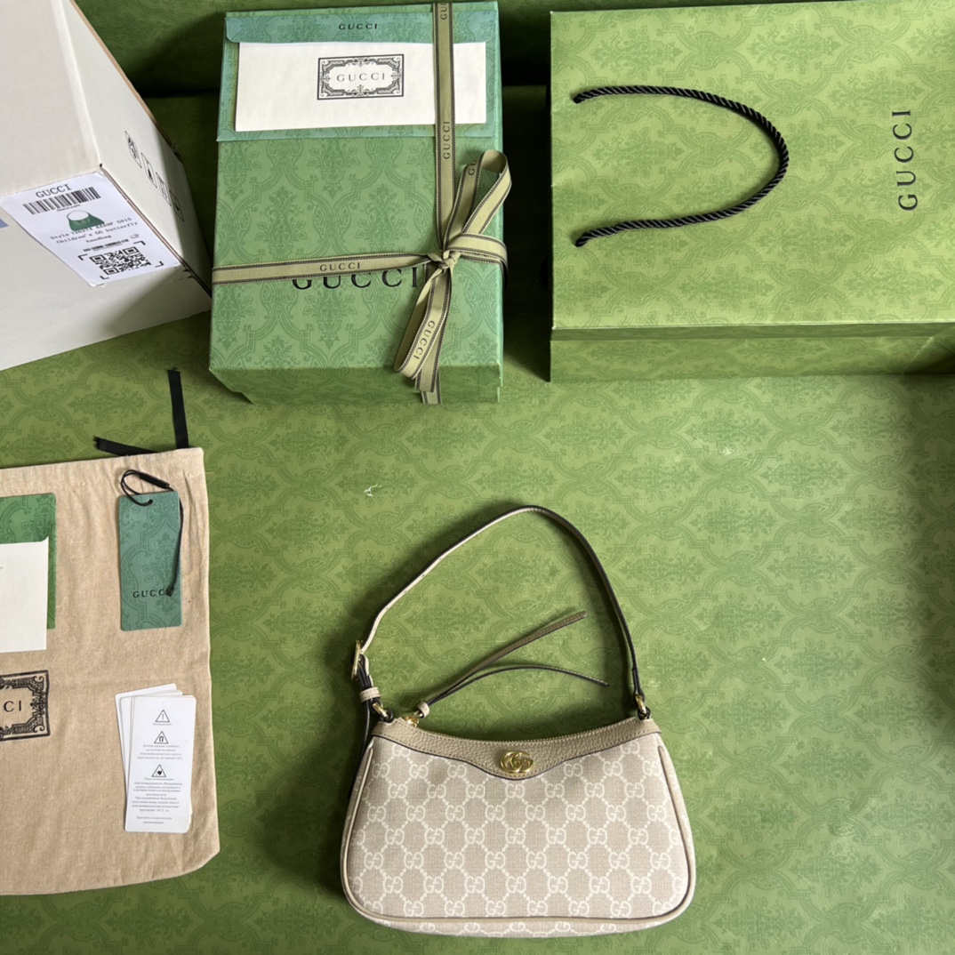 Bagsaaa Gvc*1 Ophidia small shoulder bag 735145 beige & white - 25cm