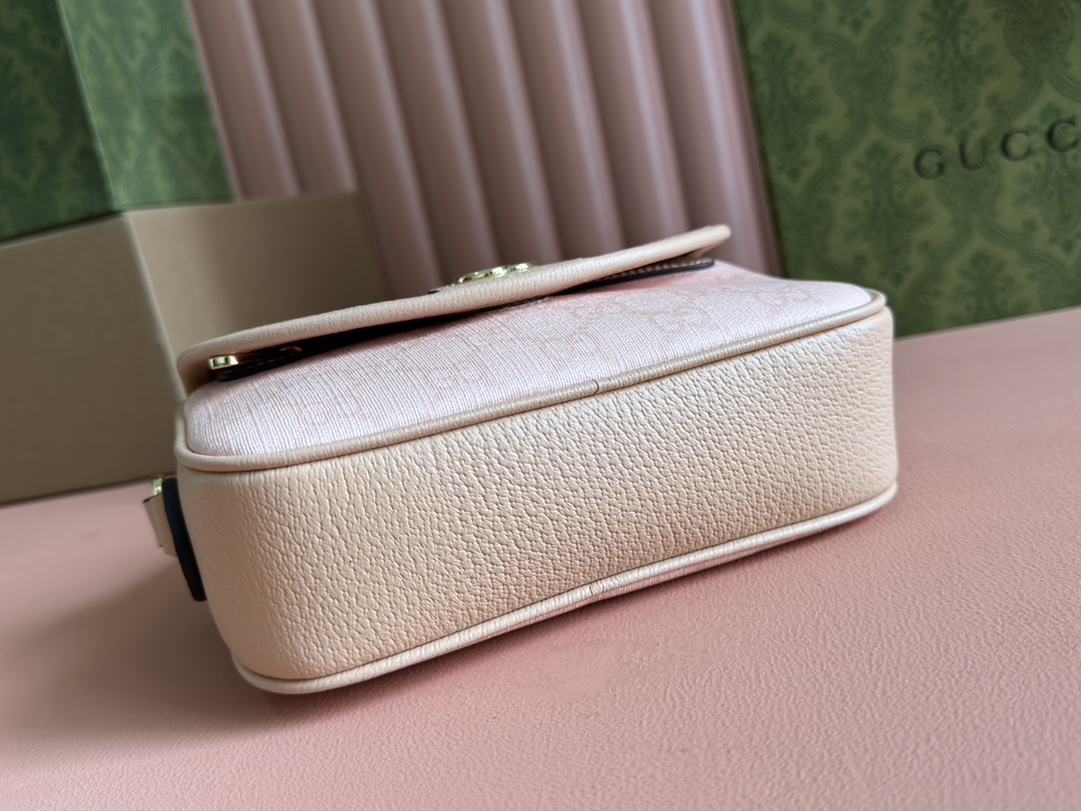 Bagsaaa Gvc*1 Ophidia mini shoulder bag 772239 light pink - 19 x 13 x 5 cm