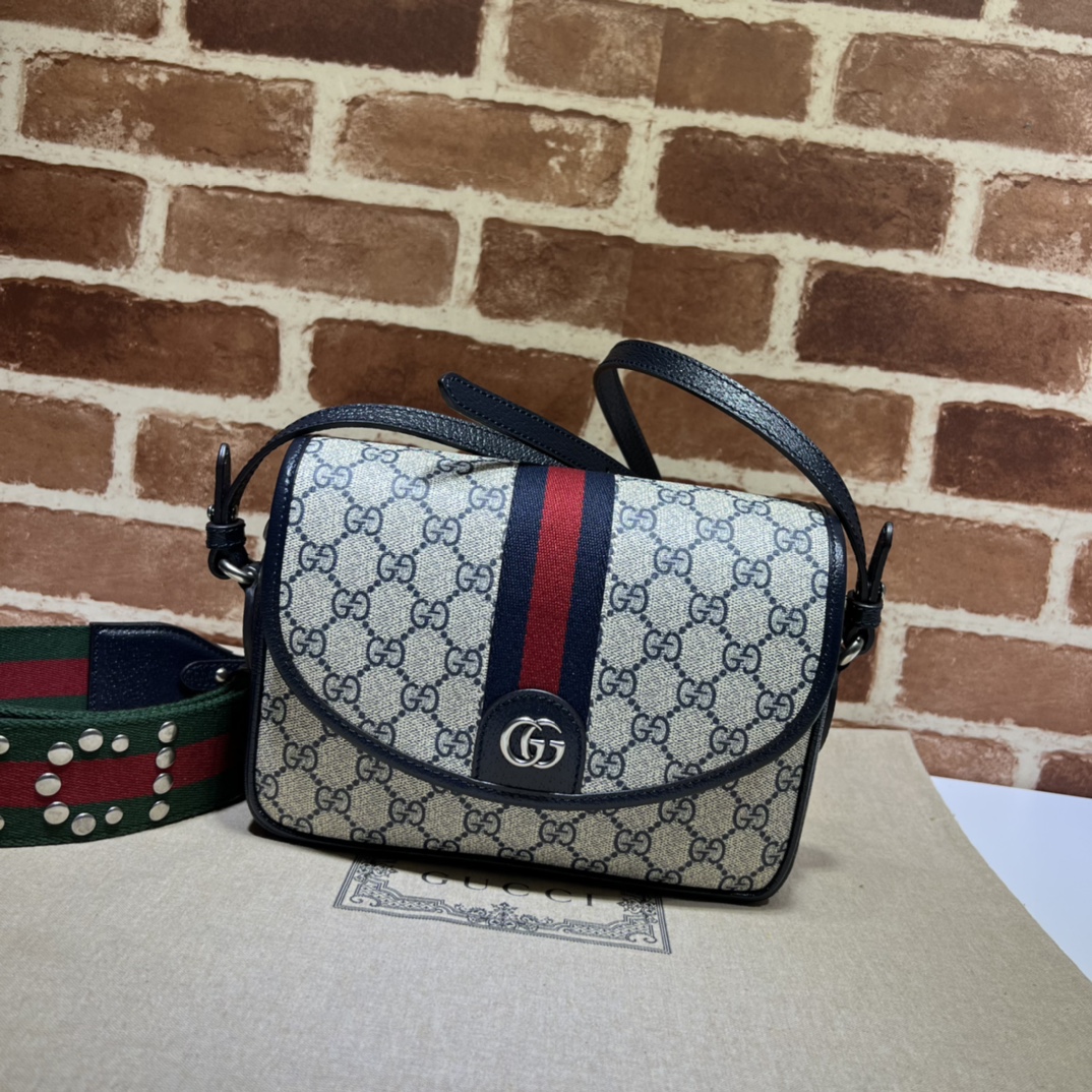 Bagsaaa Gvc*1 Ophidia small shoulder bag 722117 beige & blue - 23x17x7cm