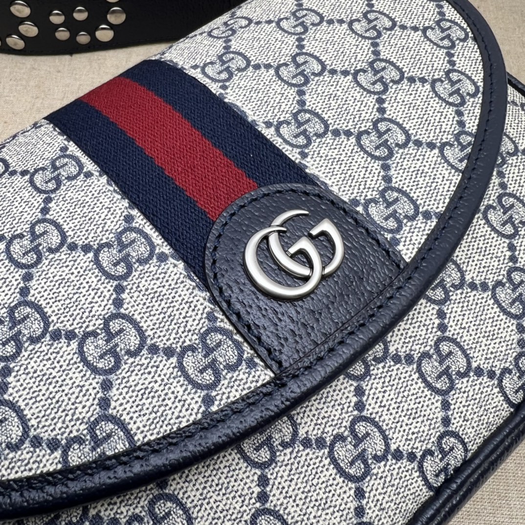 Bagsaaa Gvc*1 Ophidia small shoulder bag 722117 beige & blue - 23x17x7cm
