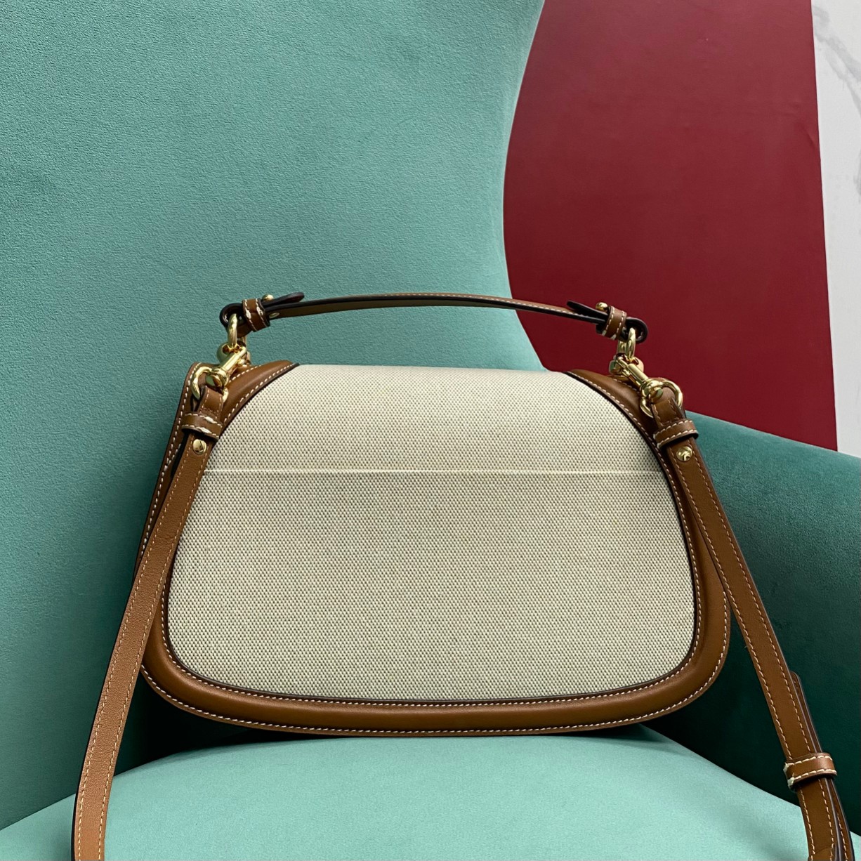 Bagsaaa Gvc*1 Blondie medium top handle bag ‎815716 brown & beige - 32 x 17 x 10cm