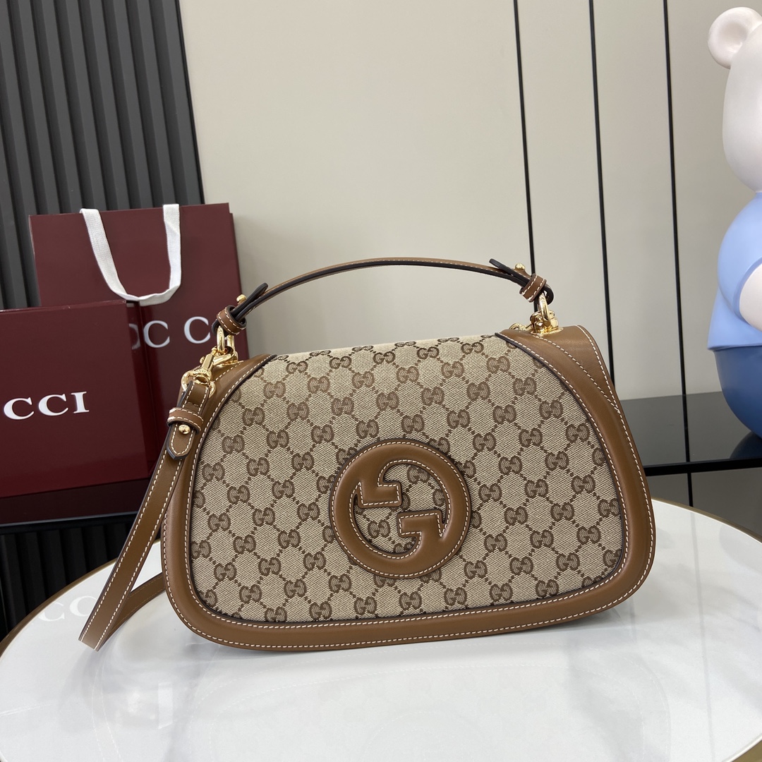 Bagsaaa Gvc*1 Blondie medium top handle bag ‎815716 brown GG - 32 x 17 x 10cm
