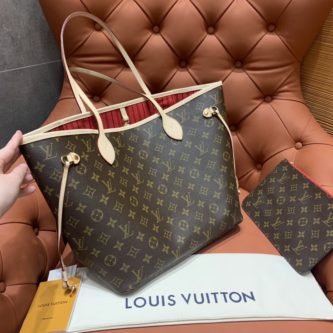 Bagsaaa L0vis Vvtt0n M46987 Neverfull MM Tote Bag Red Inside - 31 x 28 x 14 cm