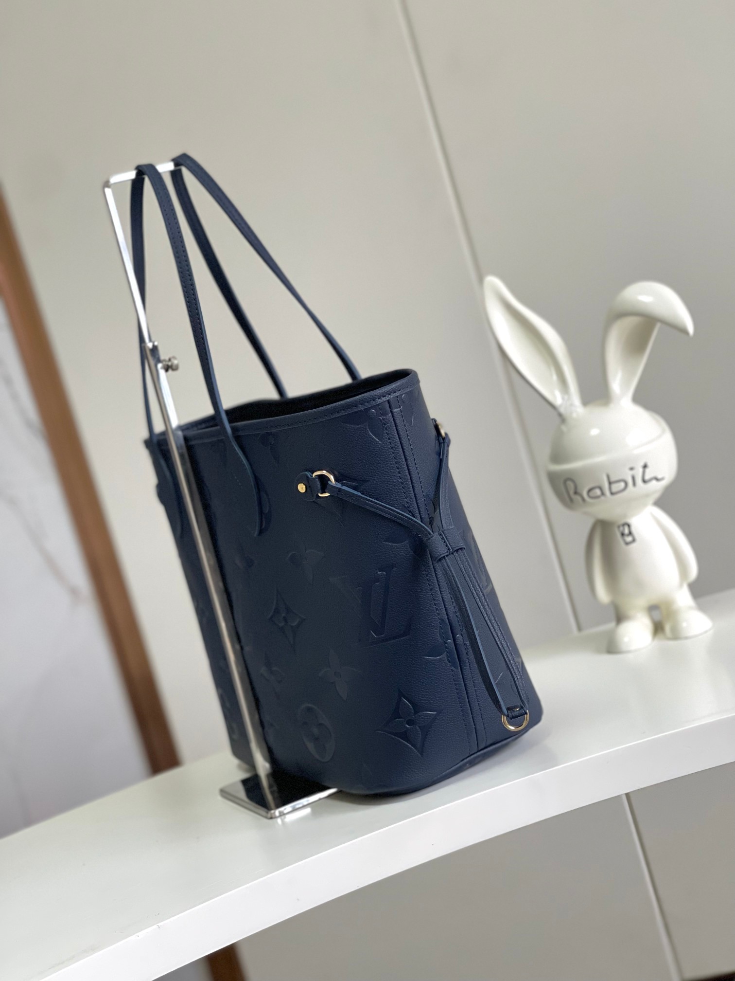 Bagsaaa L0vis Vvtt0n M47143 Neverfull MM Tote Bag Navy Blue - 31 x 28 x 14 cm