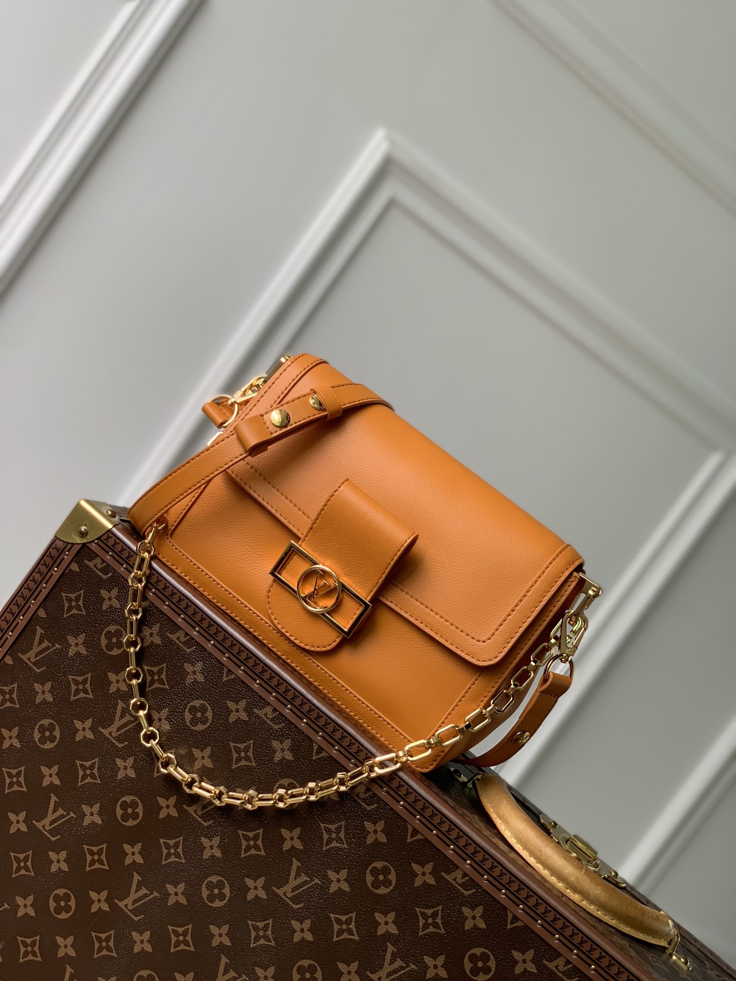 Bagsaaa L0vis Vvtt0n M25048 Dauphine Soft MM Orange - 24 x 17 x 9 cm