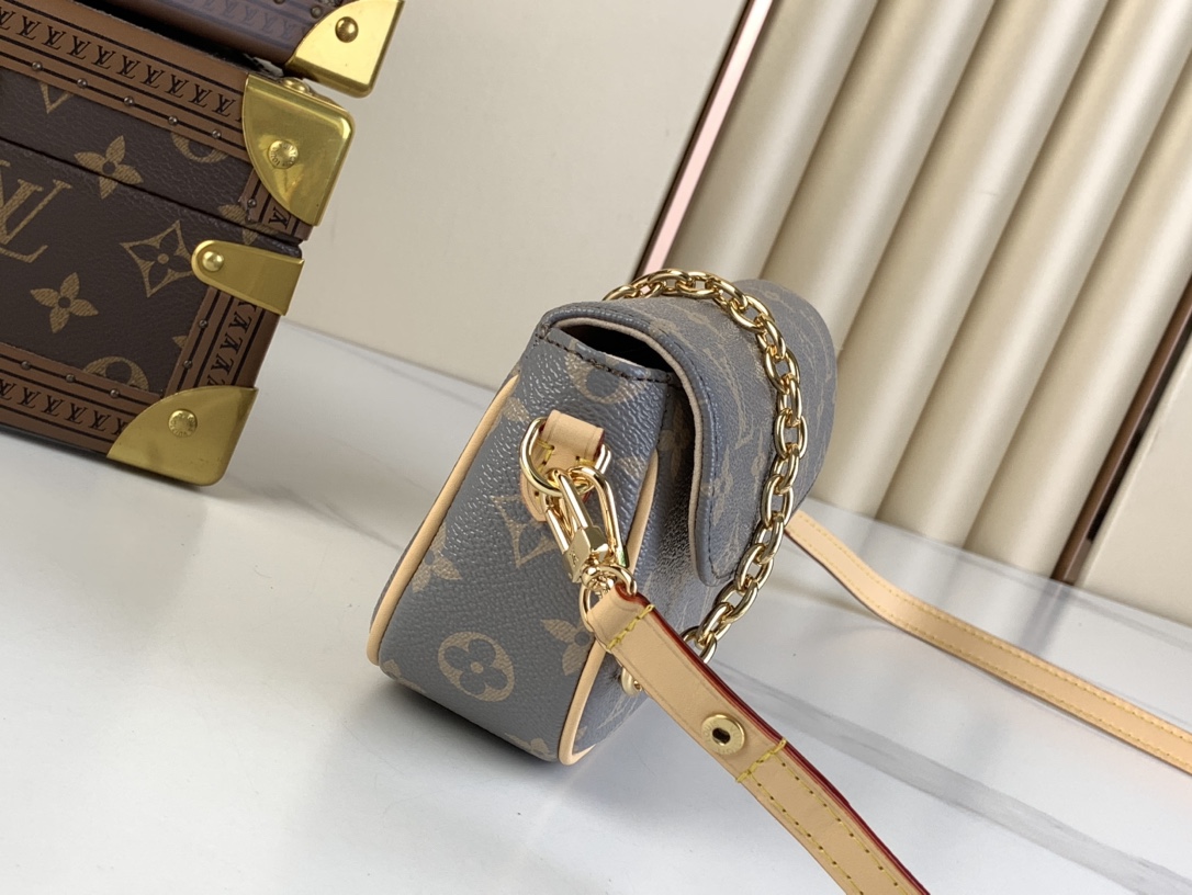 Bagsaaa L0vis Vvtt0n M12778 Ivy Wallet on Chain Bag Trianon Grey - 23.5 x 12 x 4.3 cm