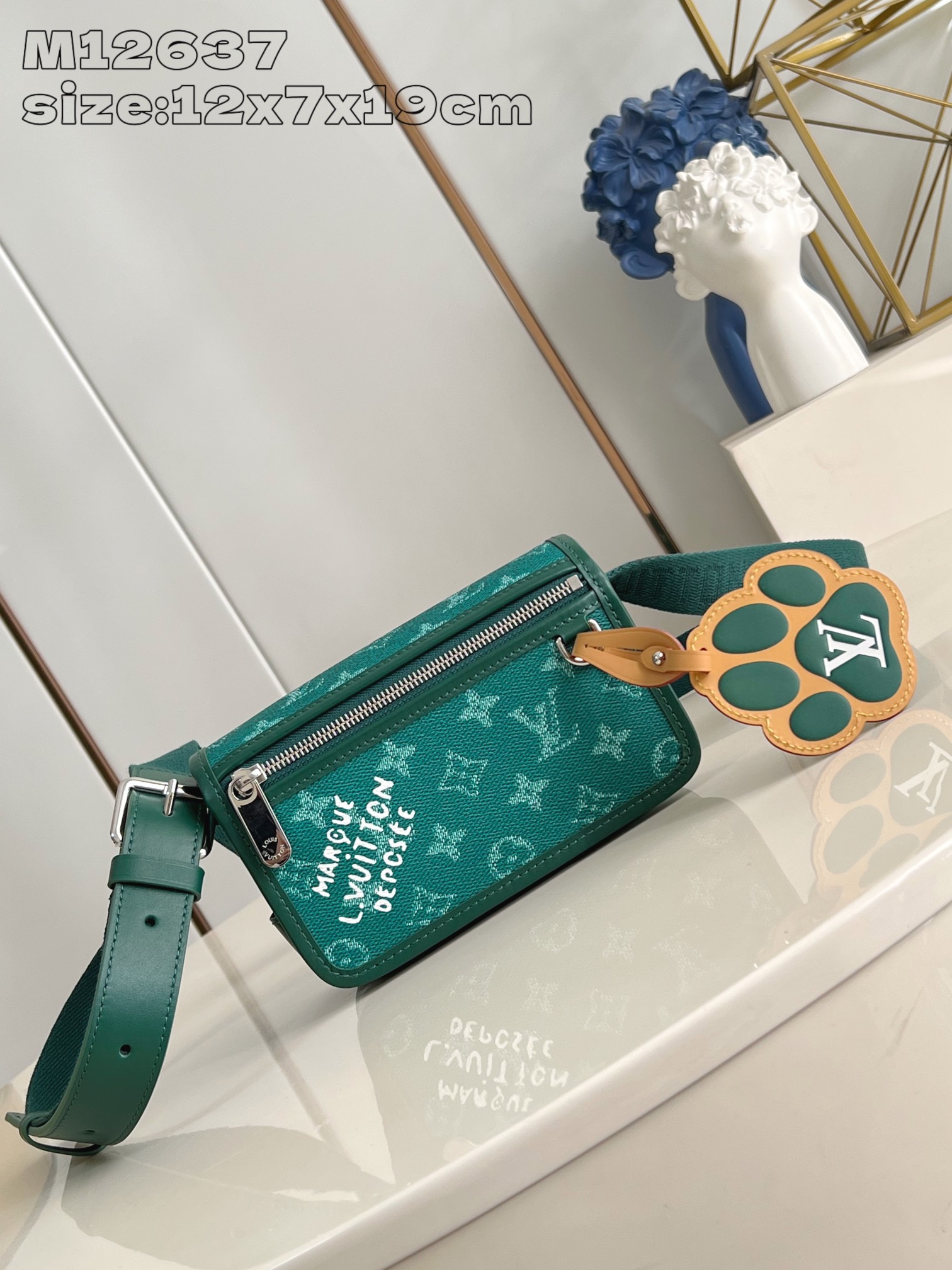 Bagsaaa L0vis Vvtt0n M12637 Bosphore Bag Green - 19 x 12 x 7 cm