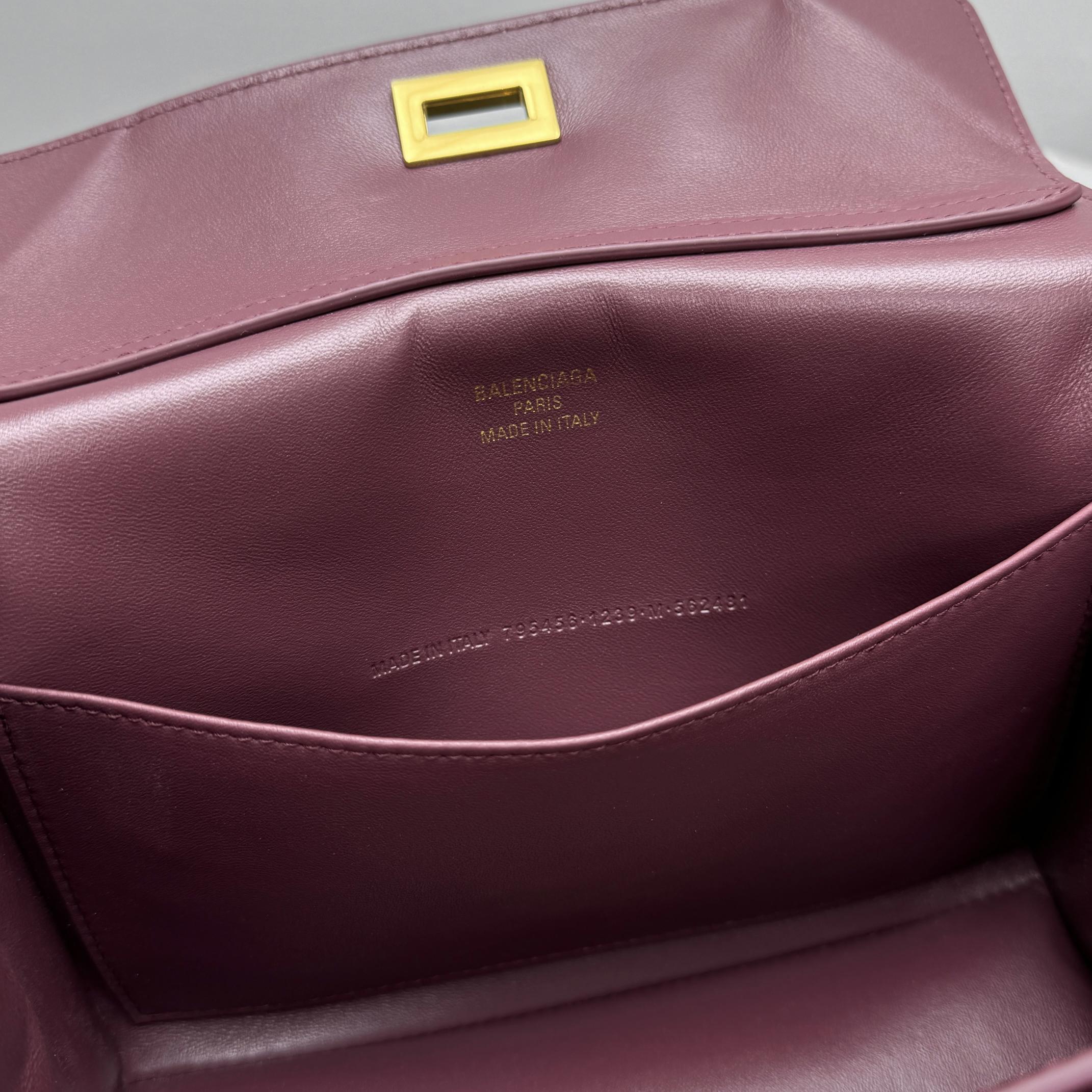 Bagsaaa Ba1en*iaga Rodeo Mini Handbag in Dark Burgundy - 23x10x8cm